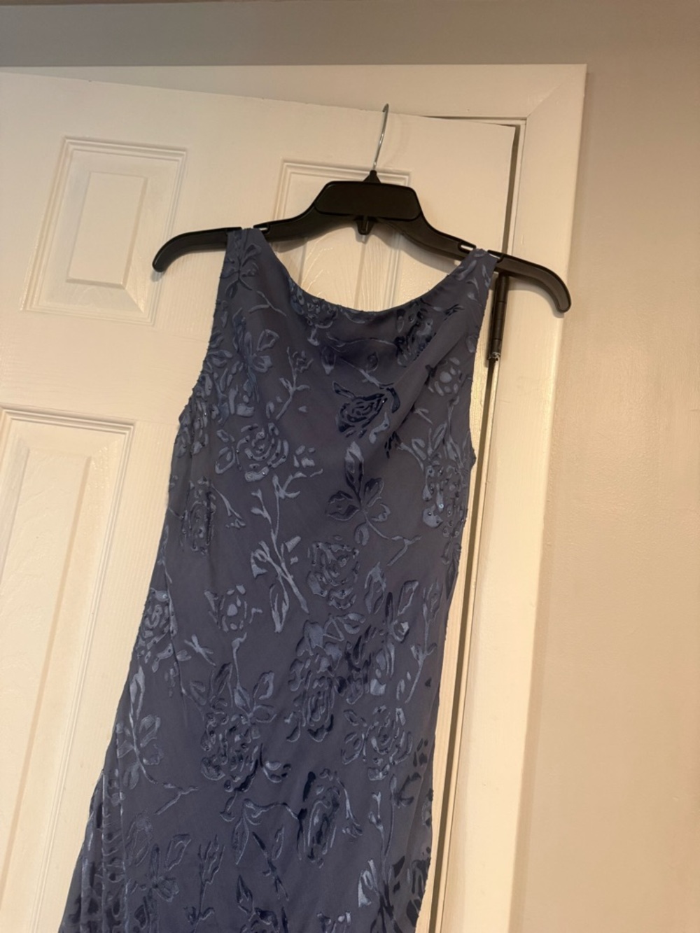 Alex Evenings Silk Blend Dress Size 8 Blue Formal Evening Gown Beaded - Picture 9 of 9